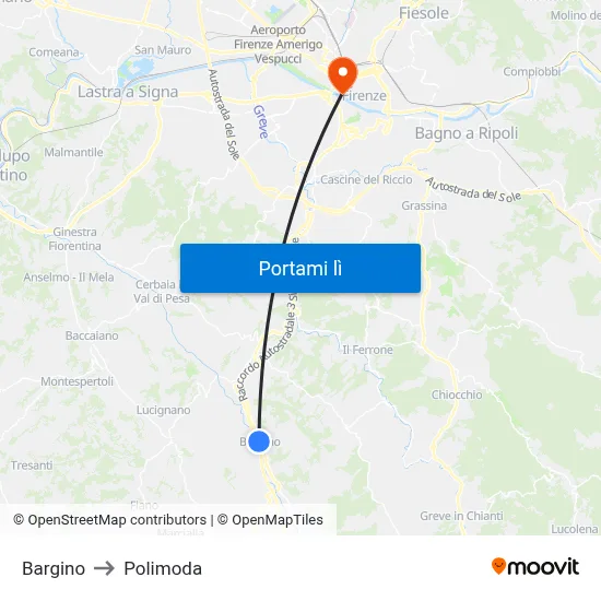 Bargino to Polimoda map