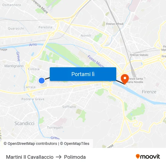 Martini Il Cavallaccio to Polimoda map