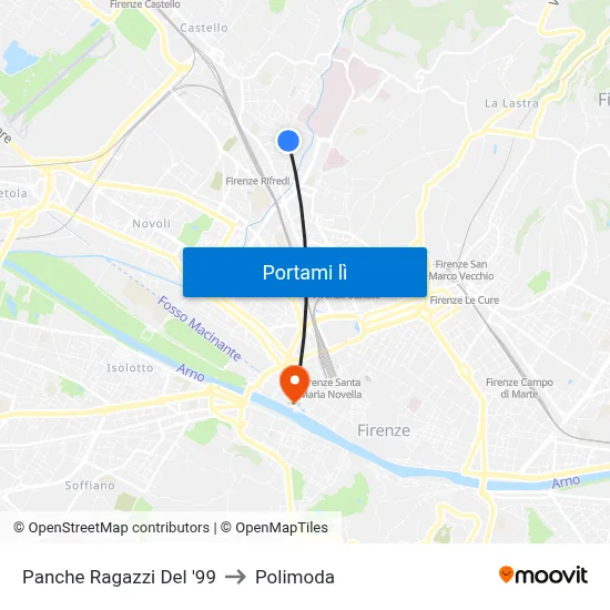 Panche Ragazzi Del '99 to Polimoda map