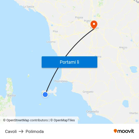 Cavoli to Polimoda map