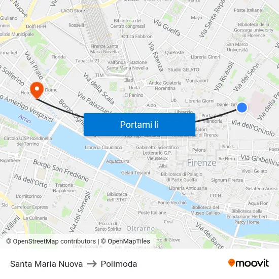 Santa Maria Nuova to Polimoda map