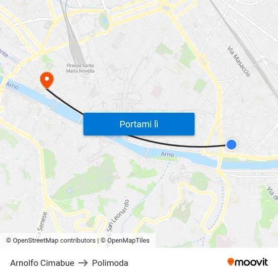 Arnolfo Cimabue to Polimoda map