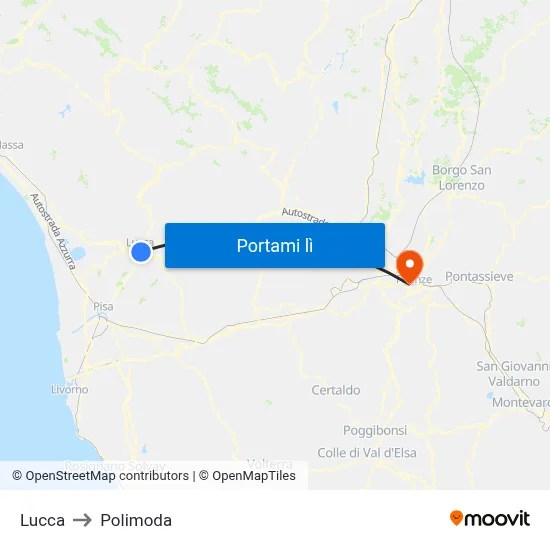 Lucca to Polimoda map