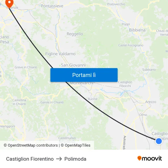 Castiglion Fiorentino to Polimoda map