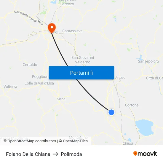 Foiano Della Chiana to Polimoda map