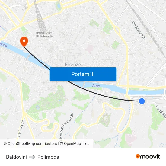 Baldovini to Polimoda map