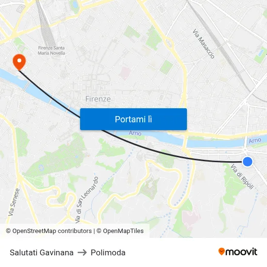 Salutati Gavinana to Polimoda map