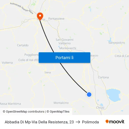 Abbadia Di Mp-Via Della Resistenza, 23 to Polimoda map