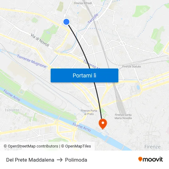 Del Prete Maddalena to Polimoda map