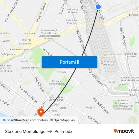Stazione Montelungo to Polimoda map