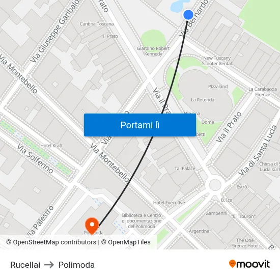 Rucellai to Polimoda map
