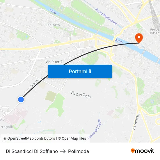 Di Scandicci Di Soffiano to Polimoda map