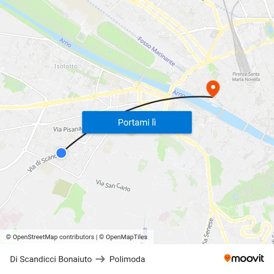 Di Scandicci Bonaiuto to Polimoda map