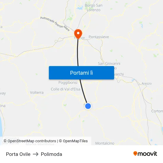 Porta Ovile to Polimoda map