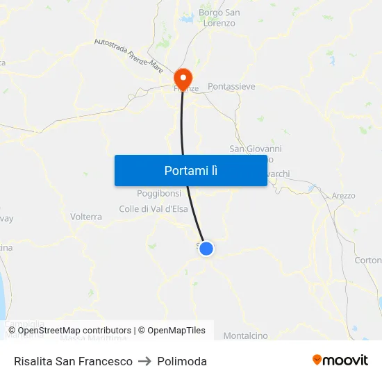 Risalita San Francesco to Polimoda map