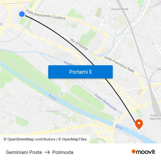 Geminiani Poste to Polimoda map
