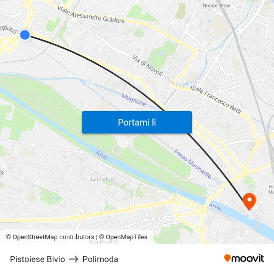 Pistoiese Bivio to Polimoda map