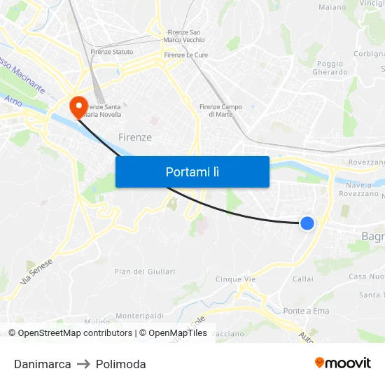 Danimarca to Polimoda map