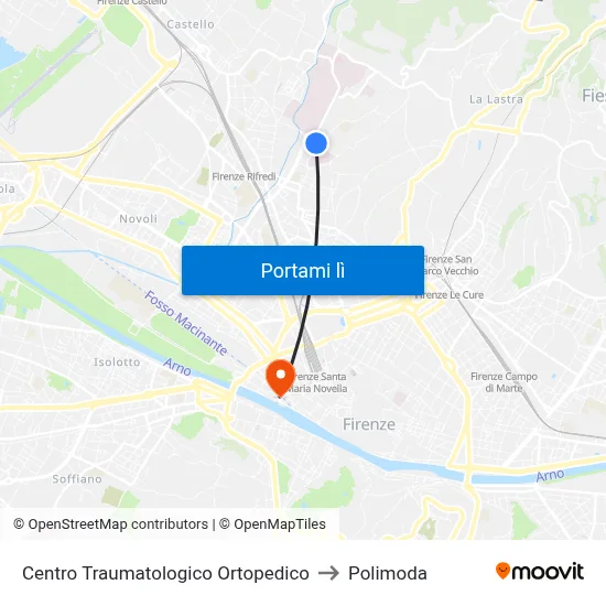 Centro Traumatologico Ortopedico to Polimoda map