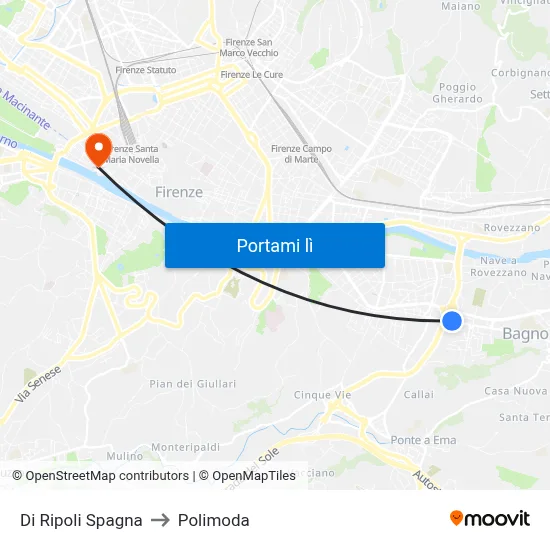 Di Ripoli Spagna to Polimoda map