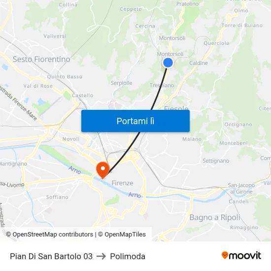 Pian Di San Bartolo 03 to Polimoda map