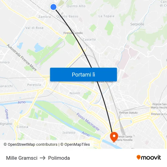 Mille Gramsci to Polimoda map
