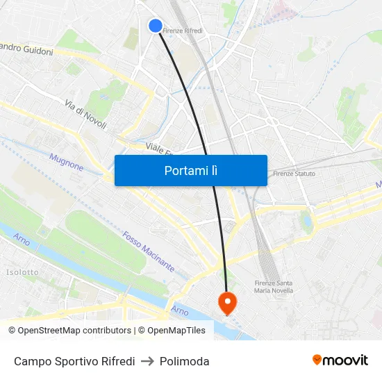 Campo Sportivo Rifredi to Polimoda map