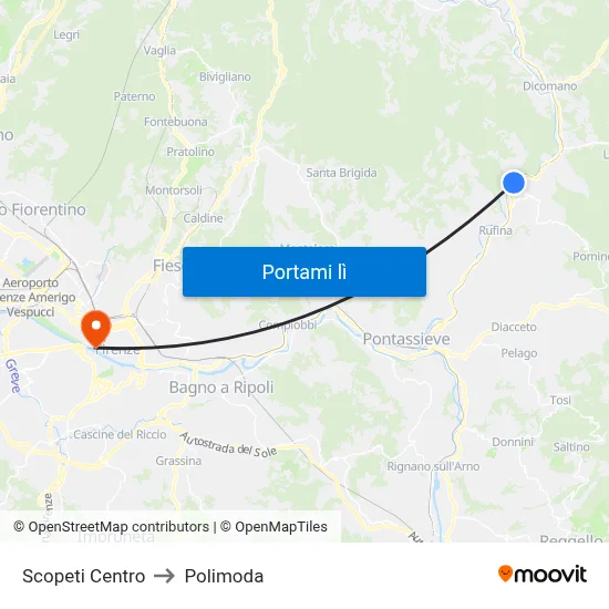 Scopeti Centro to Polimoda map