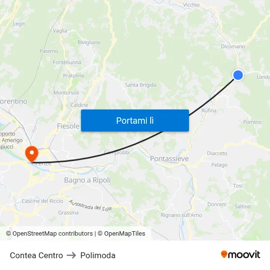 Contea Centro to Polimoda map