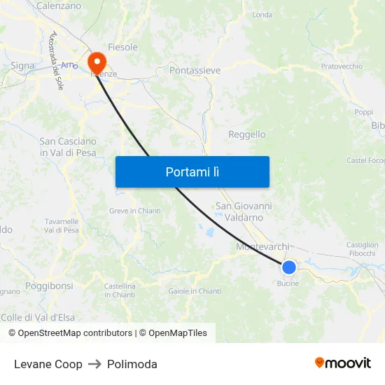 Levane Coop to Polimoda map