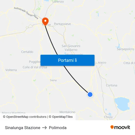 Sinalunga Stazione to Polimoda map