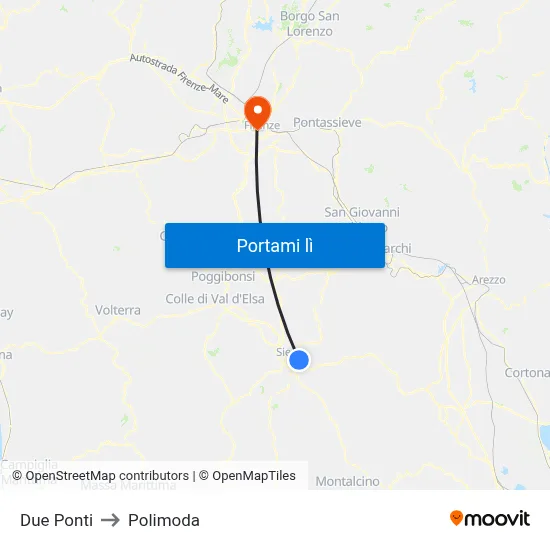 Due Ponti to Polimoda map