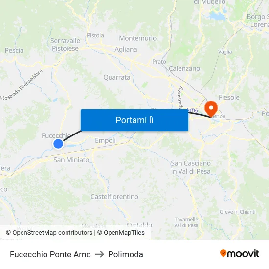 Fucecchio Ponte Arno to Polimoda map