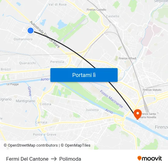 Fermi Del Cantone to Polimoda map