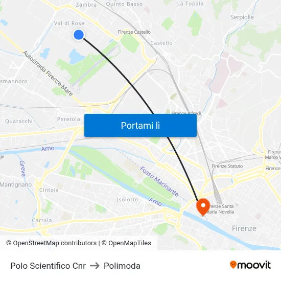 Polo Scientifico Cnr to Polimoda map