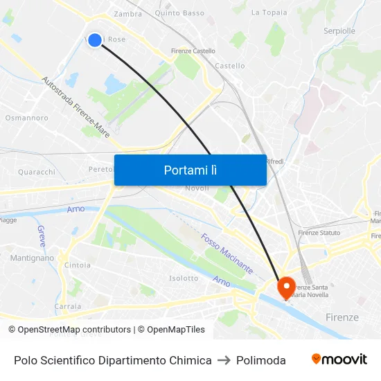 Polo Scientifico Dipartimento Chimica to Polimoda map