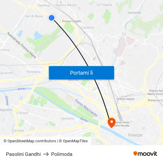 Pasolini Gandhi to Polimoda map
