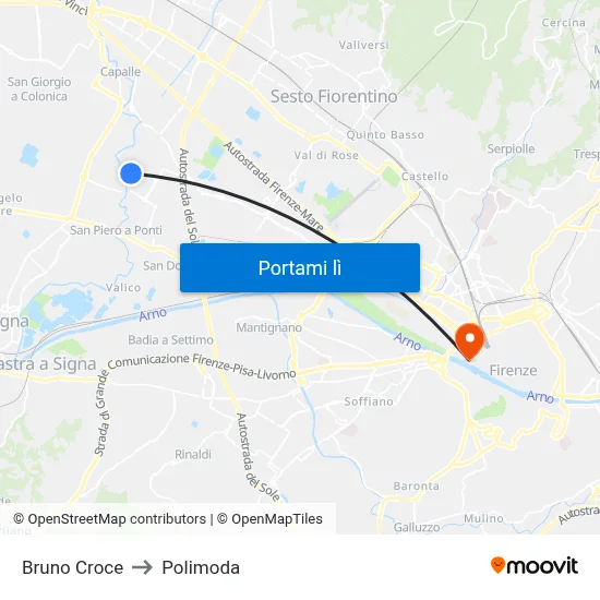 Bruno Croce to Polimoda map