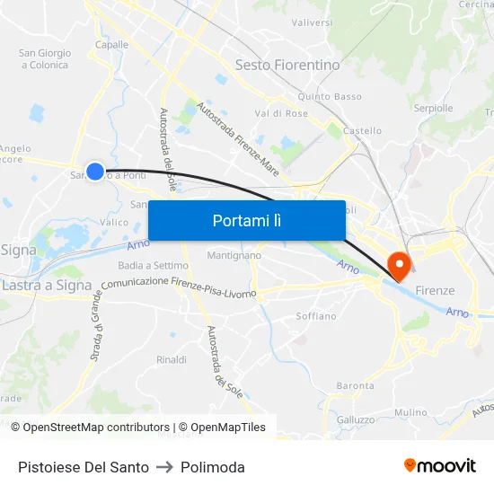 Pistoiese Del Santo to Polimoda map