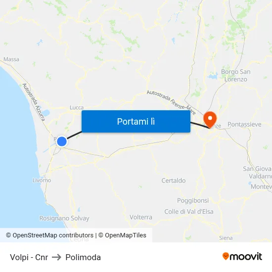 Volpi - Cnr to Polimoda map