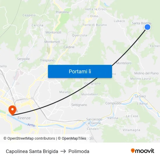 Capolinea Santa Brigida to Polimoda map