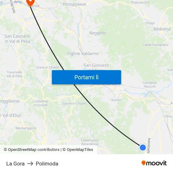 La Gora to Polimoda map
