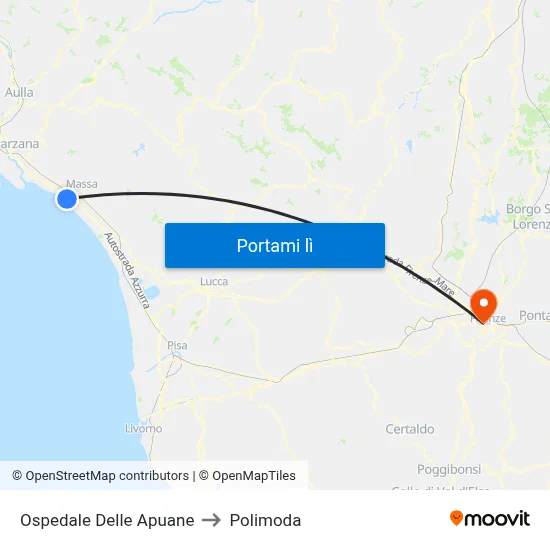 Ospedale Delle Apuane to Polimoda map