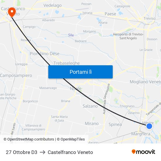 27 Ottobre D3 to Castelfranco Veneto map