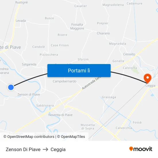 Zenson Di Piave to Ceggia map