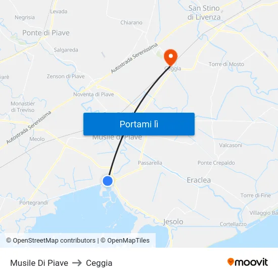 Musile Di Piave to Ceggia map