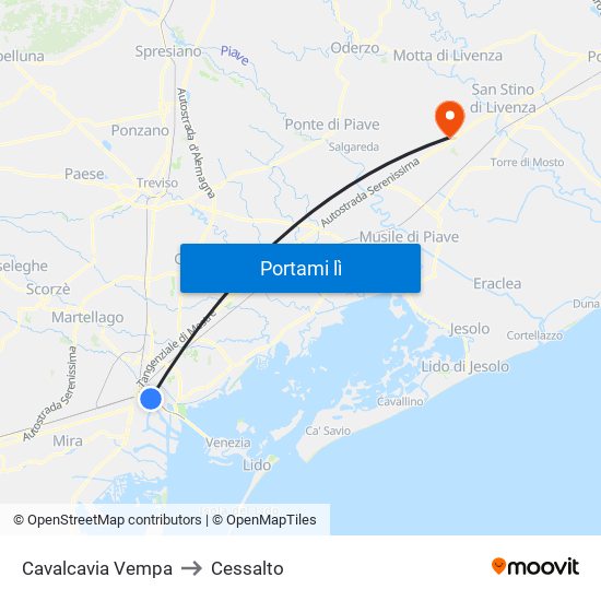Cavalcavia Vempa to Cessalto map
