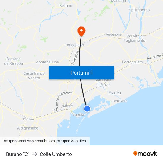 Burano "C" to Colle Umberto map