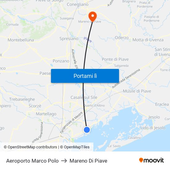 Aeroporto Marco Polo to Mareno Di Piave map