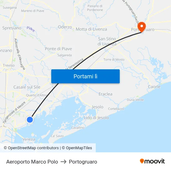 Aeroporto Marco Polo to Portogruaro map
